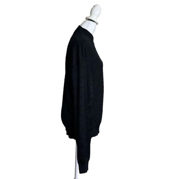 Pronto Uomo Navy Blue Knit Sweater Mens Cosby Pullover Vintage 100% Silk XL - Picture 3 of 9